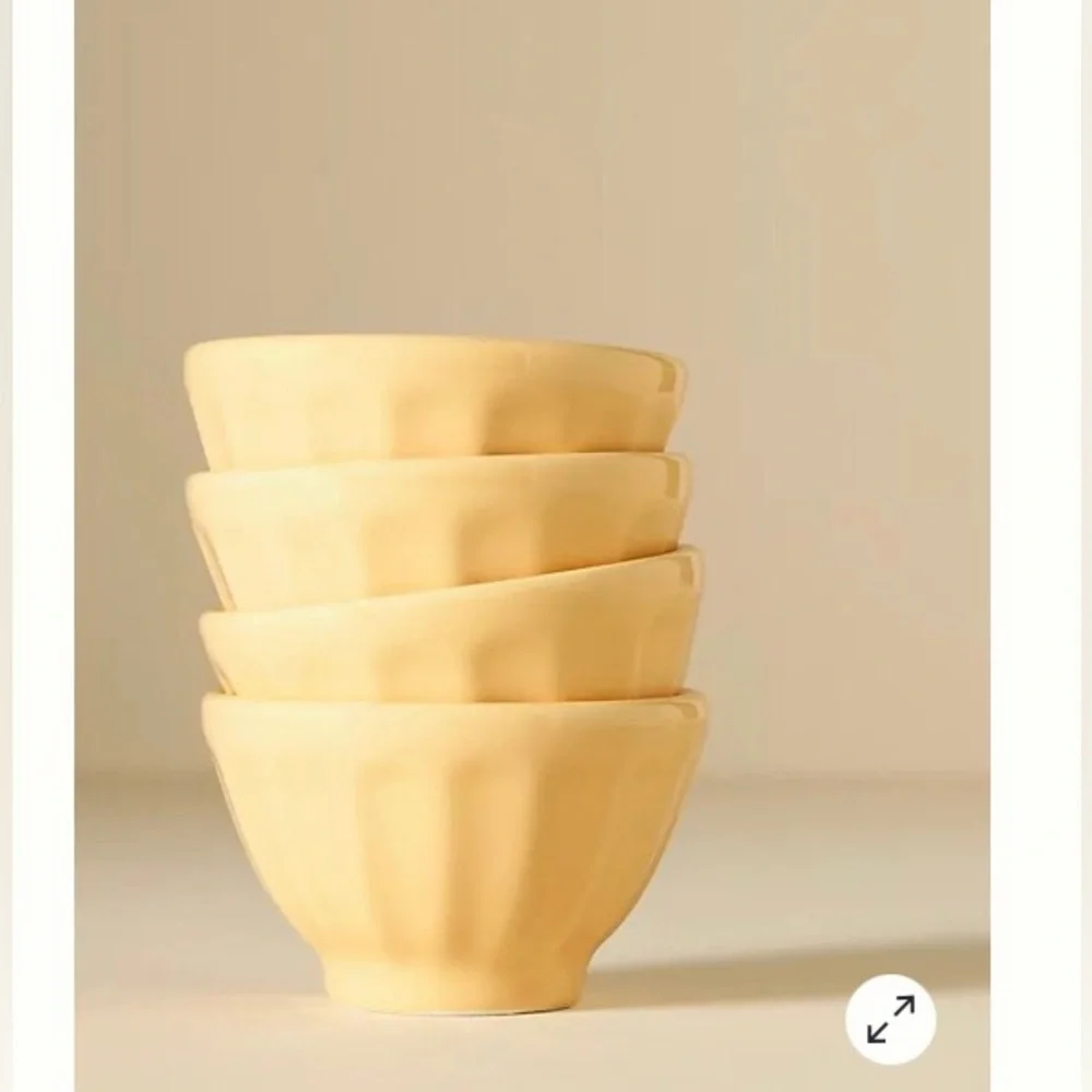 Anthropologie Glazed Earthenware Set Of Four Bowls New In Box